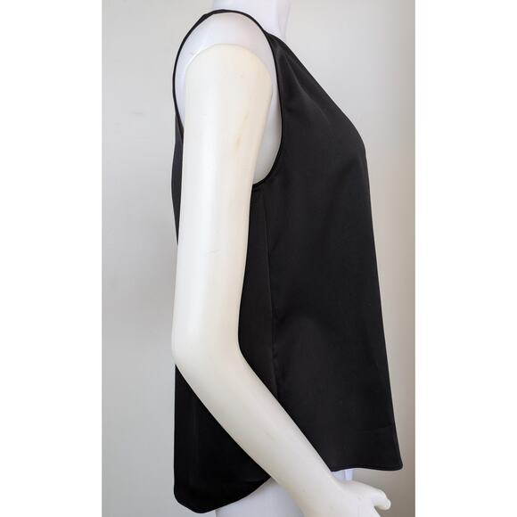 NEW Banana Republic Shell Top Medium Black Satin Sleeveless Minimalist Classic - Picture 3 of 8